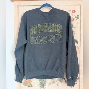 Northern Arizona University NAU Gray and yellow champion crewneck sweatshirt